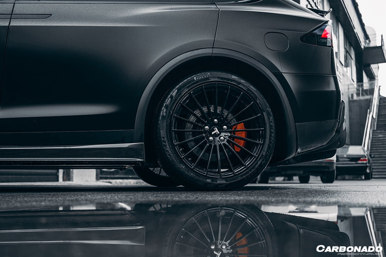 2016 - 2021 Tesla Model X SUV RZS Style Carbon Fiber Side Skirts